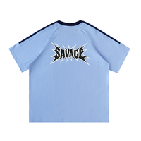 Savage Stay Real Graphic Streetwear T Shirt – Sky Blue Edition