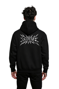 Savage Stay Real Oversized Graphic Hoodie BLACK