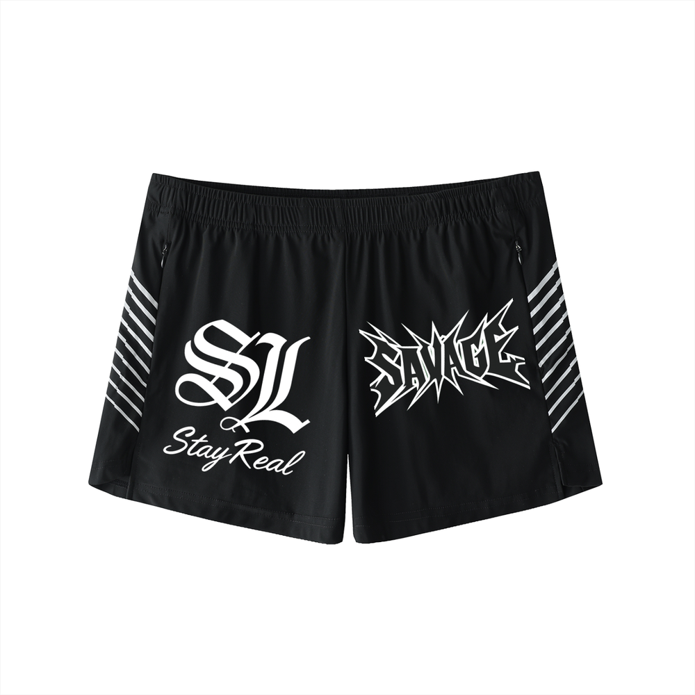 Savage Stay Real™ Street Shorts – Black/White Edition - Black / M