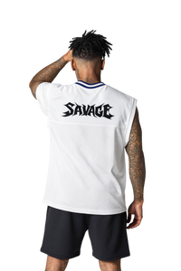 Savage Stay Real Streetwear Mesh Tank WHITE