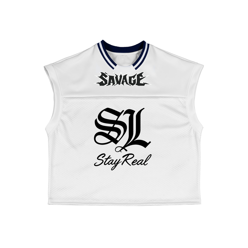 Savage Stay Real Streetwear Mesh Tank WHITE White / S