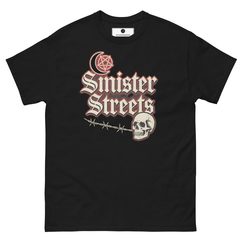 Sinister Streets Gothic Skull Tee - Black - S