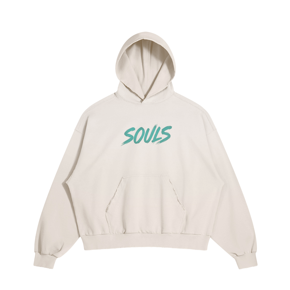 SOULS Graphic Pullover Hoodie - CREAM - Light Beige / S