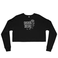System Decay Gothic Rose Crop Sweatshirt - Black / S