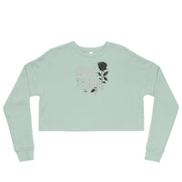 System Decay Gothic Rose Crop Sweatshirt - Dusty Blue / S