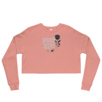 System Decay Gothic Rose Crop Sweatshirt - Mauve / S
