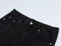 Black denim jeans.