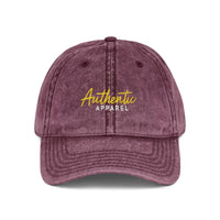 Vintage Cap Authentic Apparel Embroidery - MAROON - One size / Maroon