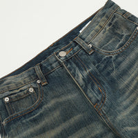 Vintage Washed Baggy Jeans in blue denim, showcasing a relaxed fit and timeless style