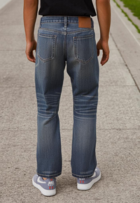 Vintage Washed Baggy Jeans in blue denim, perfect for a stylish casual look