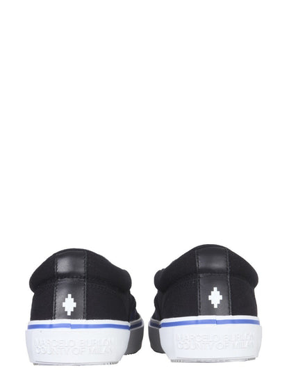Vulkaniserade slip-ons med fågeltryck