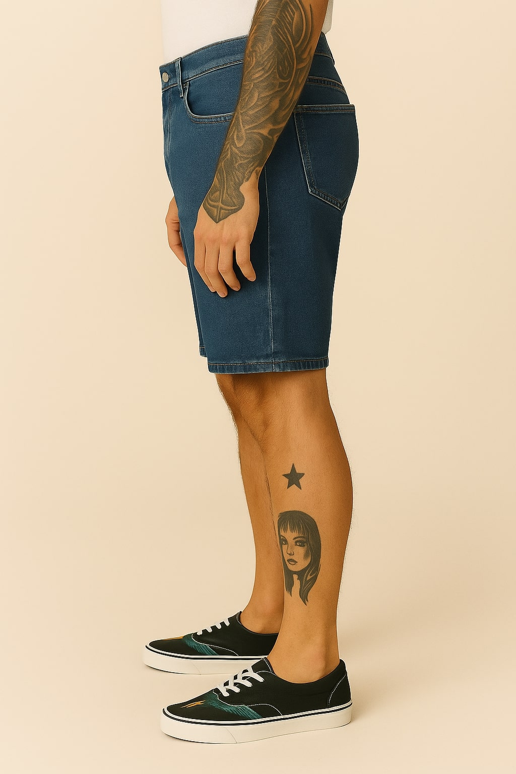 Vulkaniserade slip-ons med fågeltryck