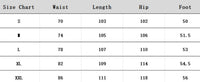 Clothing size chart for Washed Blue Cargo Jeans available in various sizes