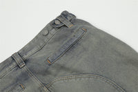 Gray Denim Pants styled as Washed Blue Cargo Jeans for a trendy casual look