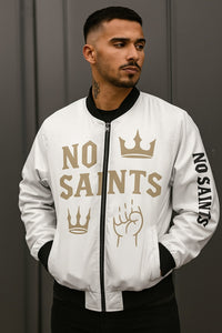 White Bomber Jackets | No Saints Club