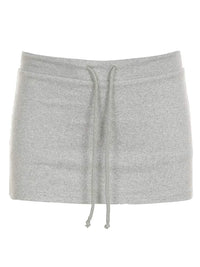 Women’s Grey Drawstring Mini Skirt - Women’s Skirts
